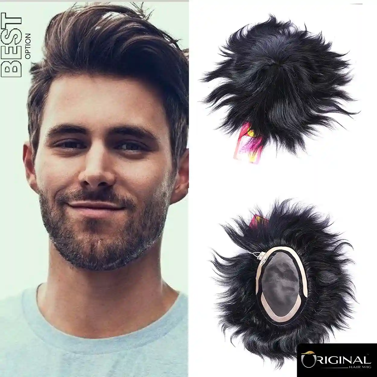 Monofilament Hair Patch for Men – 100% Human Hair Natural Look